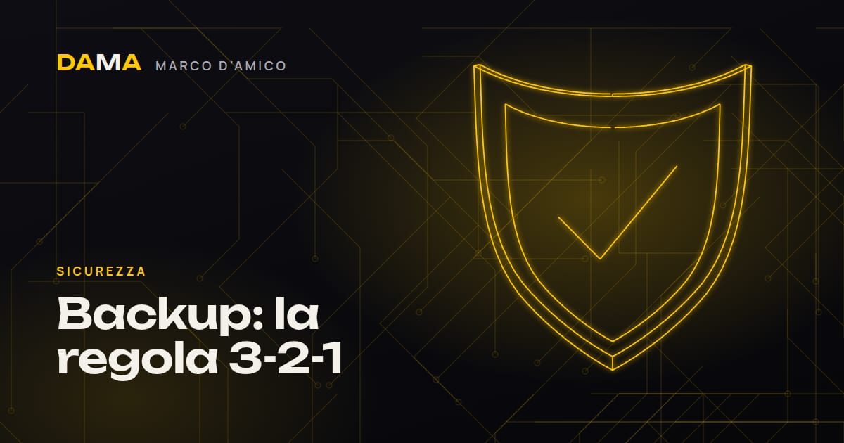 Backup del sito web con la regola 3-2-1: guida di Marco D'Amico, web designer a Cosenza