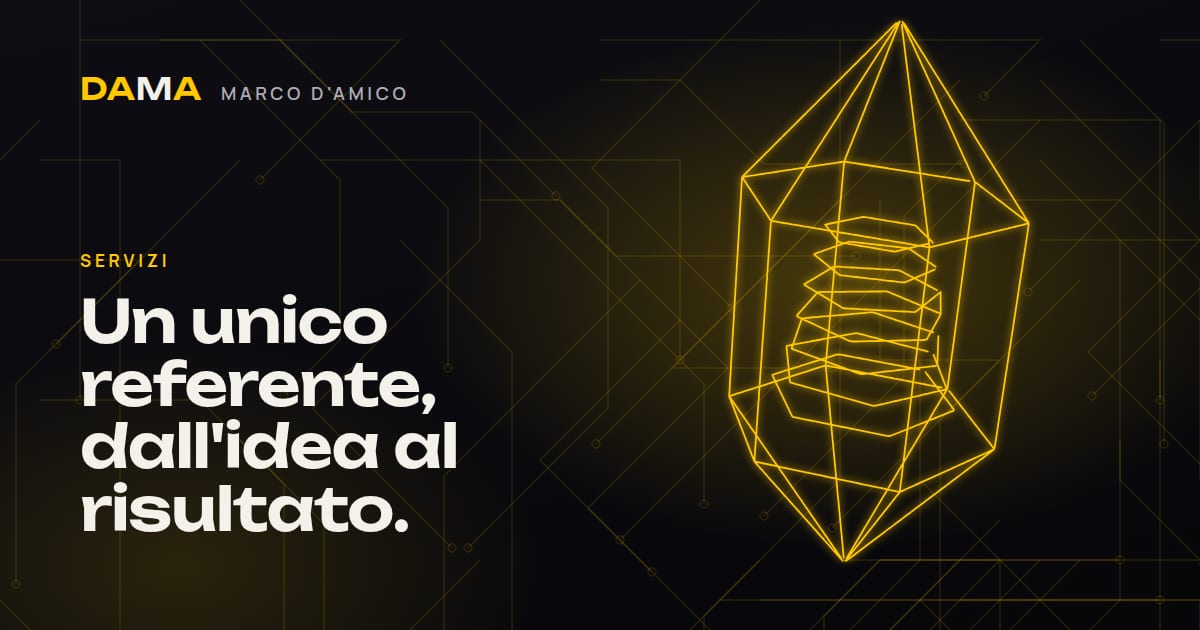 Servizi di Marco D'Amico: siti web, e-commerce, software, AI, grafica, marketing e sicurezza